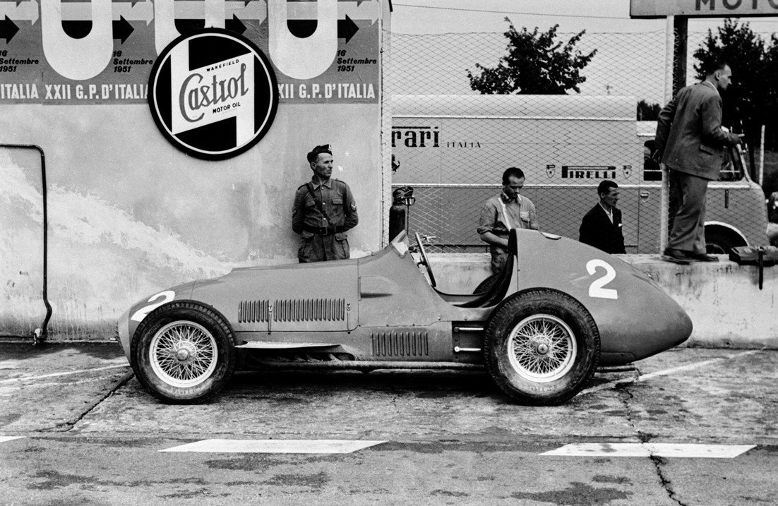 The winning Ferrari 375 at Monza in 1951