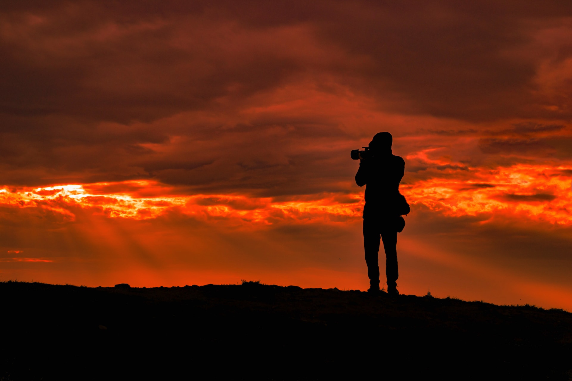 Sunset photographer silhouette